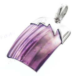 1 9/16" 925 Silver Purple Turbo Shell Pendant