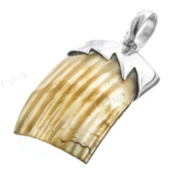 1 9/16" 925 Silver Gold Turbo Shell Pendant
