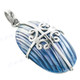 1 9/16" 925 Silver Blue Turbo Shell Pendant