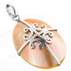 1 9/16" 925 Silver Gold Abalone Shell Pendant