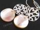 1 1/4" 925 Silver Gold Abalone Shell French Wires Earrings