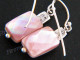 13/16" 925 Silver Pink Mother Of Pearl Shell French Wires Earrings