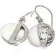 9/16" 925 Silver Pink Mother Of Pearl Shell French Wires Earrings