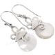 1" 925 Silver Mother Of Pearl Shell French Wires Earrings