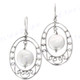 1 3/16" 925 Silver White Biwa Pearl French Wires Earrings