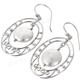 1 3/16" 925 Silver White Biwa Pearl French Wires Earrings