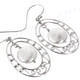 1 3/16" 925 Silver White Biwa Pearl French Wires Earrings