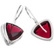 9/16" 925 Silver Garnet Trillion Red French Wires Earrings