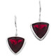 9/16" 925 Silver Garnet Trillion Red French Wires Earrings