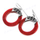 1" 925 Silver Red Coral Round French Wires Earrings
