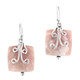 9/16" 925 Silver Mother Of Pearl Shell Lilac Pink French Wires Earrings