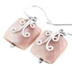 9/16" 925 Silver Mother Of Pearl Shell Lilac Pink French Wires Earrings