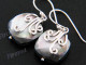 9/16" 925 Silver Mother Of Pearl Shell Black French Wires Earrings