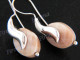 13/16" 925 Silver Mother Of Pearl Shell Lilac Pink French Wires Earrings
