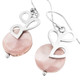 13/16" 925 Silver Mother Of Pearl Shell Lilac Pink French Wires Earrings