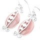 7/8" 925 Silver Mother Of Pearl Shell Lilac Pink French Wires Earrings