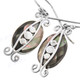 7/8" 925 Silver Mother Of Pearl Shell Black French Wires Earrings