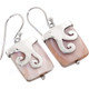 11/16" 925 Silver Pink Mother Of Pearl Shell French Wires Earrings