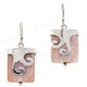 11/16" 925 Silver Pink Mother Of Pearl Shell French Wires Earrings