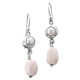 1 1/8" 925 Silver Biwa Pearl Pink Shell French Wires Earrings