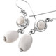 1 1/8" 925 Silver Biwa Pearl Pink Shell French Wires Earrings