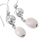 1 1/8" 925 Silver Biwa Pearl Pink Shell French Wires Earrings