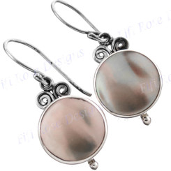 11/16" 925 Silver Yellow Abalone Shell French Wires Earrings