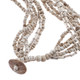 Genuine Cone Shell Seed Beads 18" Silver Khaki Necklace Pendant