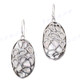 1 3/16" 925 Silver Mother Of Pearl Shell French Wires Earrings