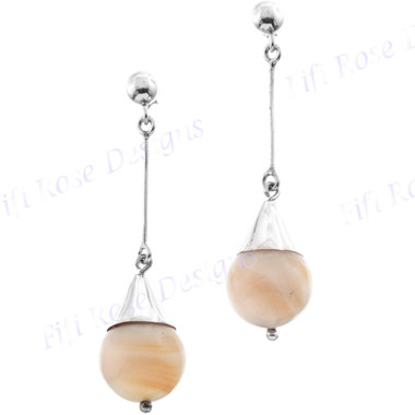 2" 925 Silver Mother Of Pearl Shell Teardrop Post Earrings