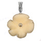 2 11/16" 925 Silver Gold Biwa Pearl Yellow Aventurine Flower Pendant