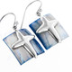 9/16" 925 Silver Blue Turbo Shell French Wires Earrings