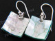 9/16" 925 Silver Green Abalone Shell French Wires Earrings