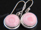 9/16" 925 Silver Pink Mother Of Pearl Shell French Wires Earrings