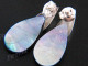 7/8" 925 Silver Blue Abalone Shell Post Earrings