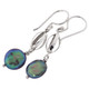 1 1/4" PEACOCK BIWA FRESHWATER COIN PEARL 925 STERLING SILVER earrings