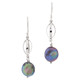 1 1/4" PEACOCK BIWA FRESHWATER COIN PEARL 925 STERLING SILVER earrings