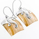7/8" 925 Silver Gold Turbo Shell Square French Wires Earrings