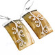7/8" 925 Silver Gold Turbo Shell Rectangle French Wires Earrings