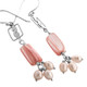 1 7/16" 925 Silver Pink Mother Of Pearl Freshwater Pearl Shell French Earrings