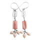 1 7/16" 925 Silver Pink Mother Of Pearl Freshwater Pearl Shell French Earrings