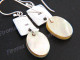 1" 925 Silver Gold Abalone Shell French Wires Earrings