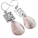 1 3/16" 925 Silver Pink Abalone Shell French Wires Earrings