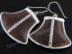 1 1/2" 925 Silver Sono Wood French Wires Earrings