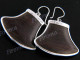 1 1/2" 925 Silver Sono Wood French Wires Earrings