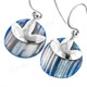 5/8" 925 Silver Blue Turbo Shell French Wires Earrings