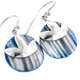 5/8" 925 Silver Blue Turbo Shell French Wires Earrings