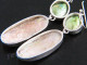 1 3/4" 925 Silver Gold Abalone Shell Green Biwa Pearl French Wires Earrings