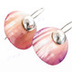 11/16" 925 Silver Purple Turbo Shell French Wires Earrings