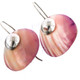 11/16" 925 Silver Purple Turbo Shell French Wires Earrings